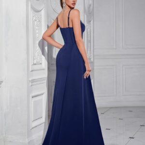 Sweetheart Neck Maxi Evening Dress with Corset and Side Slit